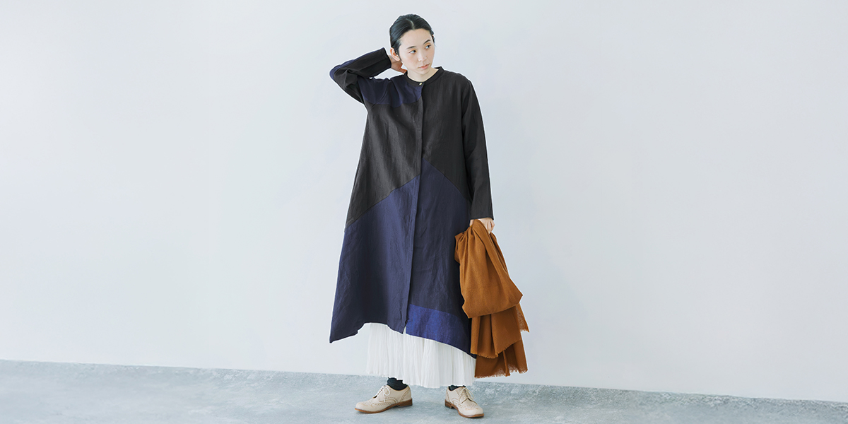 リネンで描く08Mabのかたち【 08Mab 】9番手リネンアシンメトリー 