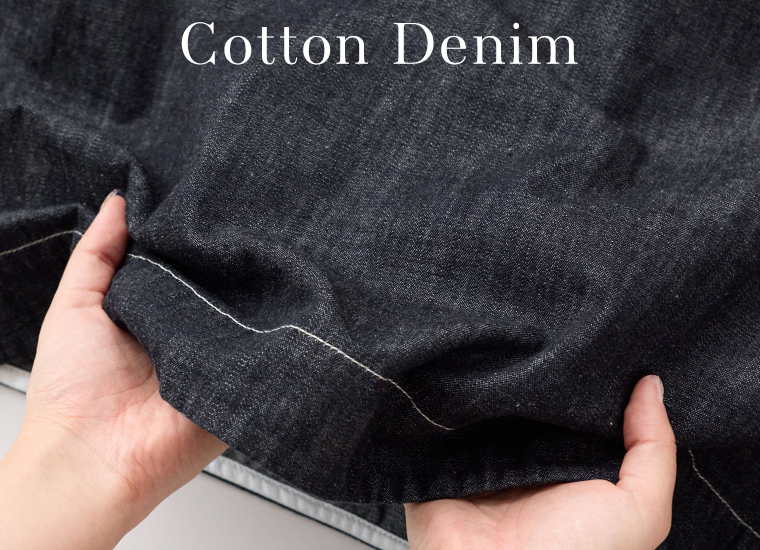 TUTIE. コットンリネンデニム フーディー 柔らかな風合いの天然素材 生地アップ