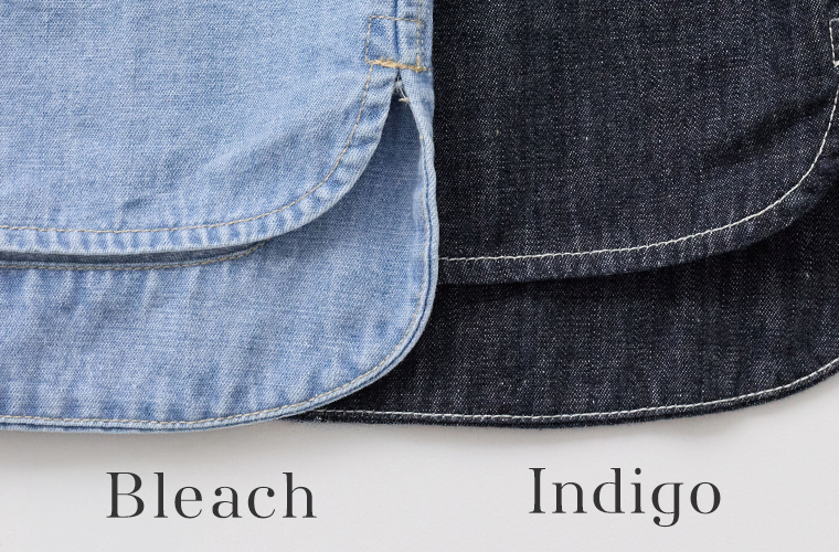 TUTIE. デニムフーディー カラーバリエーション ブリーチ インディゴ コットンリネン素材