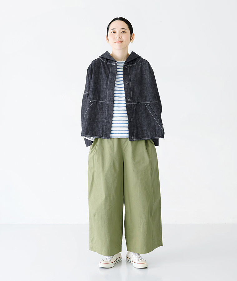 TUTIE. フード付きデニムジャケット レディース 全身コーデ ゆったりシルエット