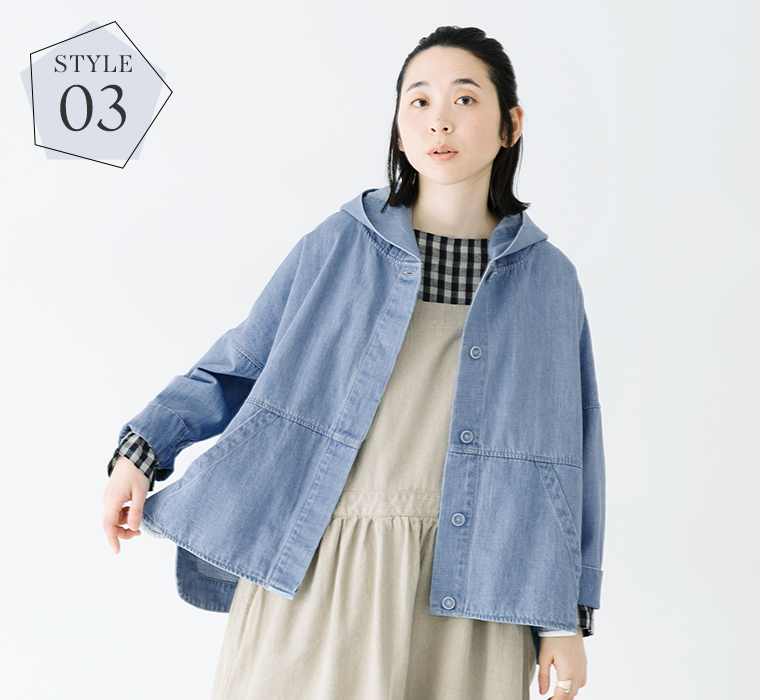 TUTIE. デニムフーディー レディース STYLE03 ブリーチ 着用 軽やかなナチュラルスタイル