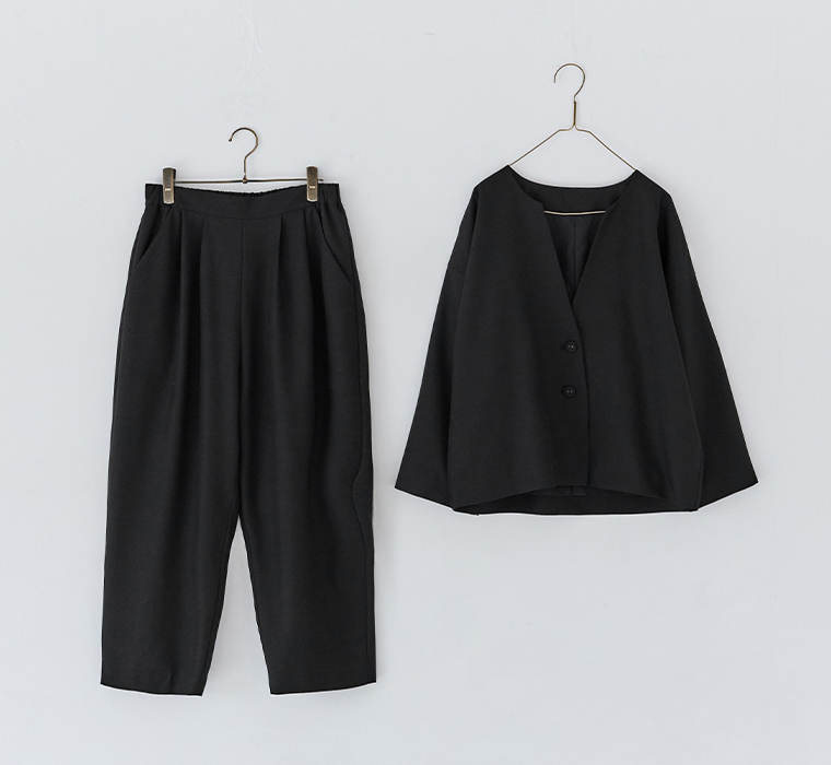 &yarn 頼れる万能セットアップの掛け写真