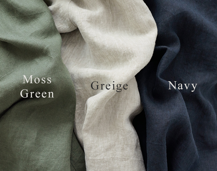 別注｜9番手リネン 多ボタンジャケット モスグリーン グレージュ ネイビーの生地アップ