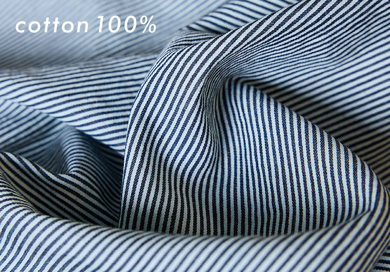 ヒッコリー生地の素材アップ