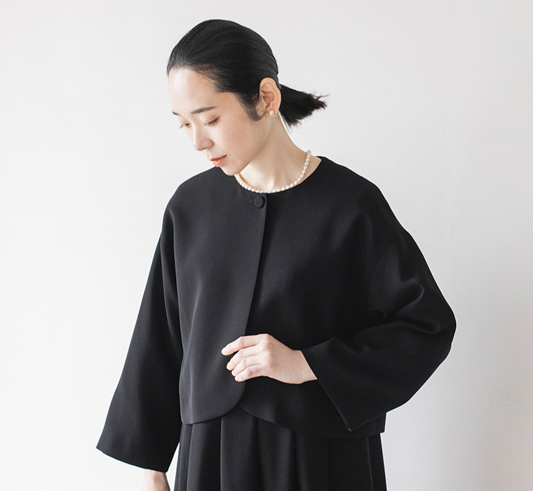 Luuna miu 【慶弔両用】大切な日のジャケット＆ワンピースセット 弔事スタイル 上半身寄り