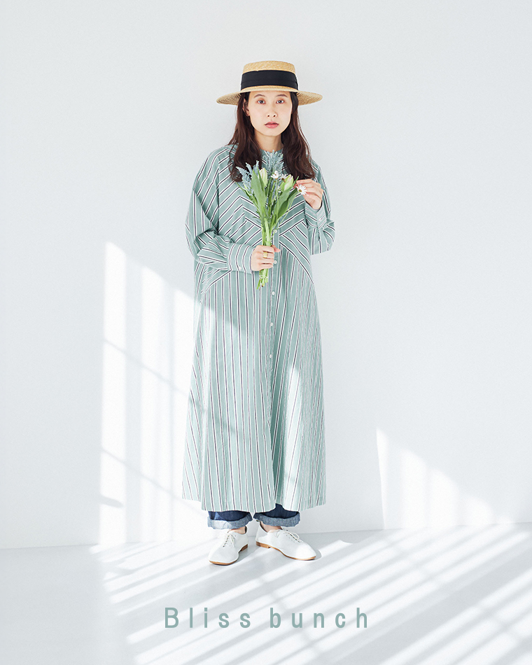 春のはじまりに心がときめく装いを【 Bliss bunch 】ストライプ切り替えワンピース