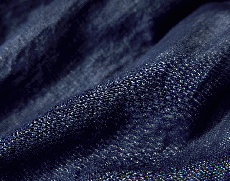 風合い豊かなインディゴデニム素材の質感アップ