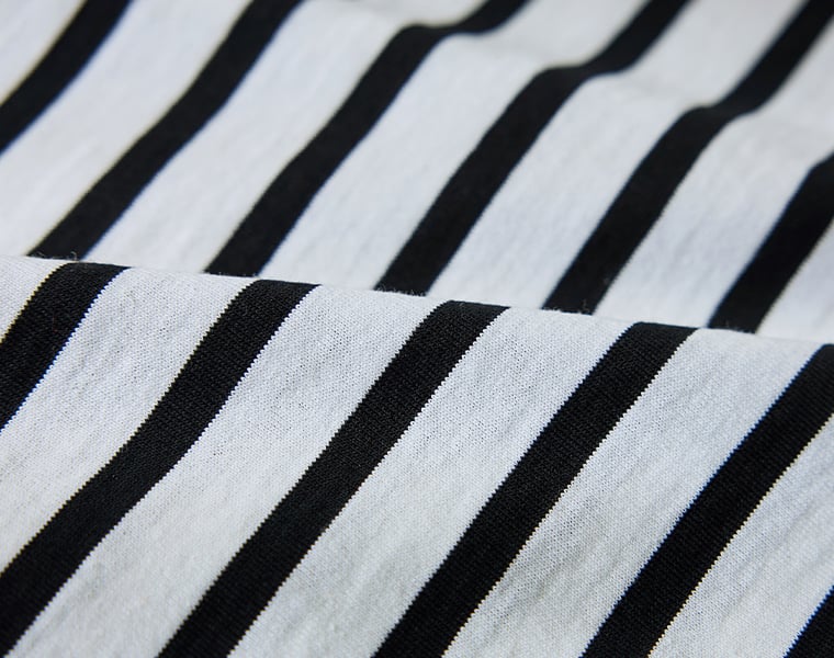 ボーダーTシャツ(ブラック)生地アップ