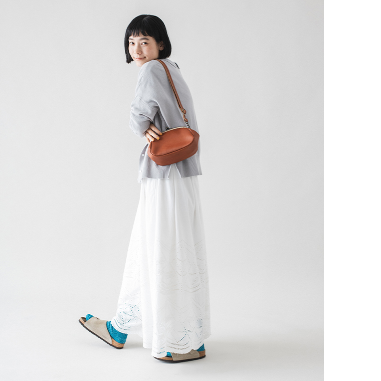 NISHIGUCHI KUTSUSHITA ヘンプコットンリブソックス（シーガルズブルー）の置き画像