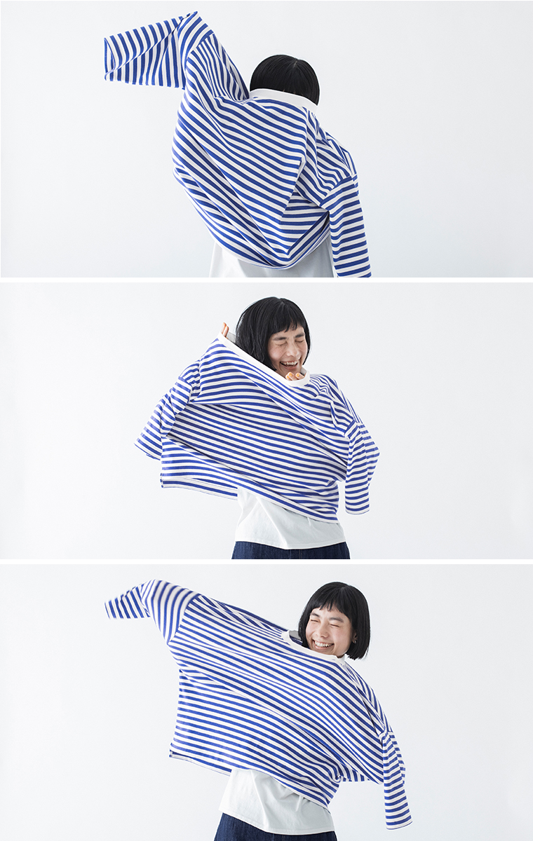 &yarn 1枚で着映えるワイドプルオーバー 着用中の画像