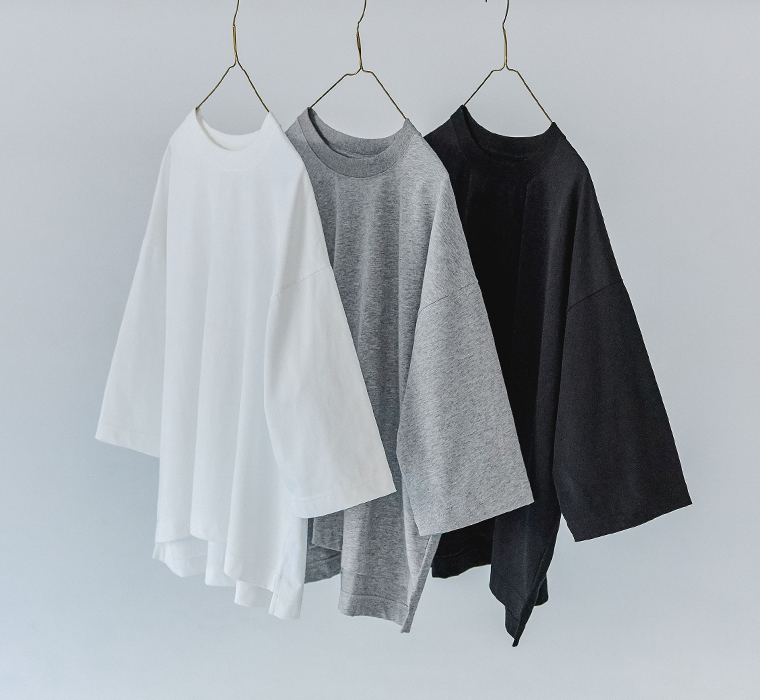 &yarn 1枚で着映えるワイドプルオーバー 無地 掛け