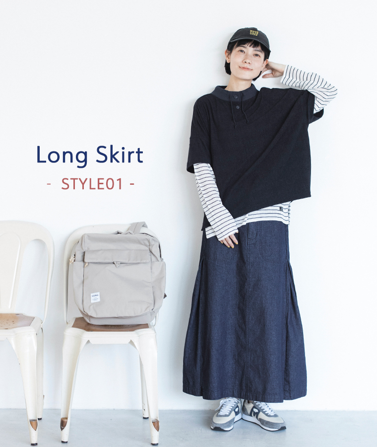 NORTHERN TRUCK デニムスカート  ボーダースタイリング