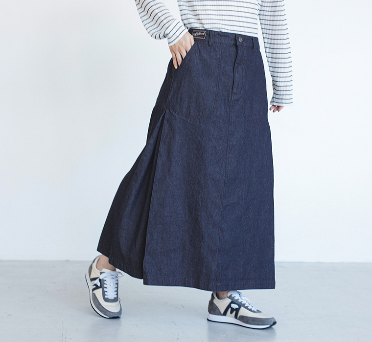 NORTHERN TRUCK デニムスカート  ボーダースタイリング スカート寄り前