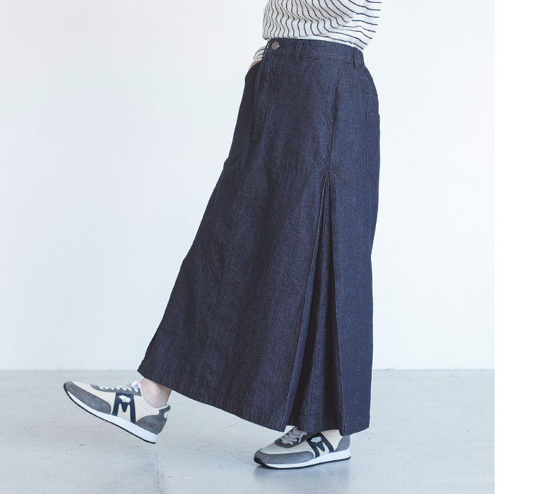 NORTHERN TRUCK デニムスカート  ボーダースタイリング スカート寄り横