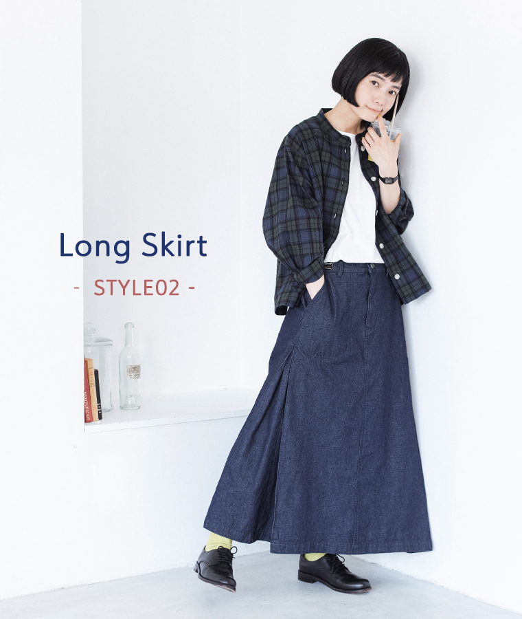 NORTHERN TRUCK デニムスカート  チェックスタイリング