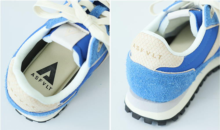 GATE レトロスニーカー ホワイト、オーク、グリーン、ブルーの各カラーの単体カット