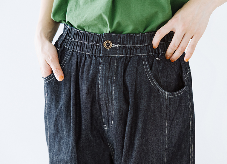 NORTHERN TRUCK カーゴバルーンパンツ インディゴネイビー ウエストディテール ゴム仕様