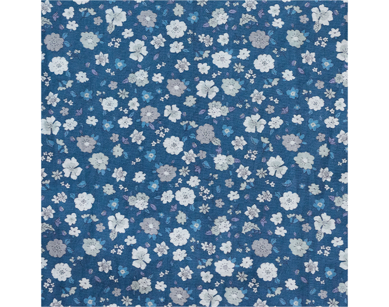 HEAVENLY フラワープリントワンピース ブルーの生地アップ