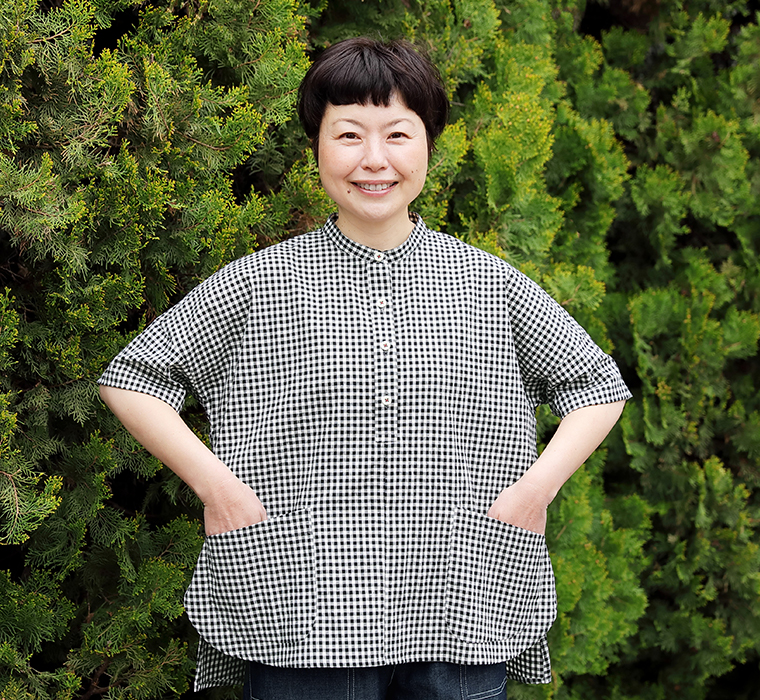 homeworking コットンネップギンガム ワークプルオーバー