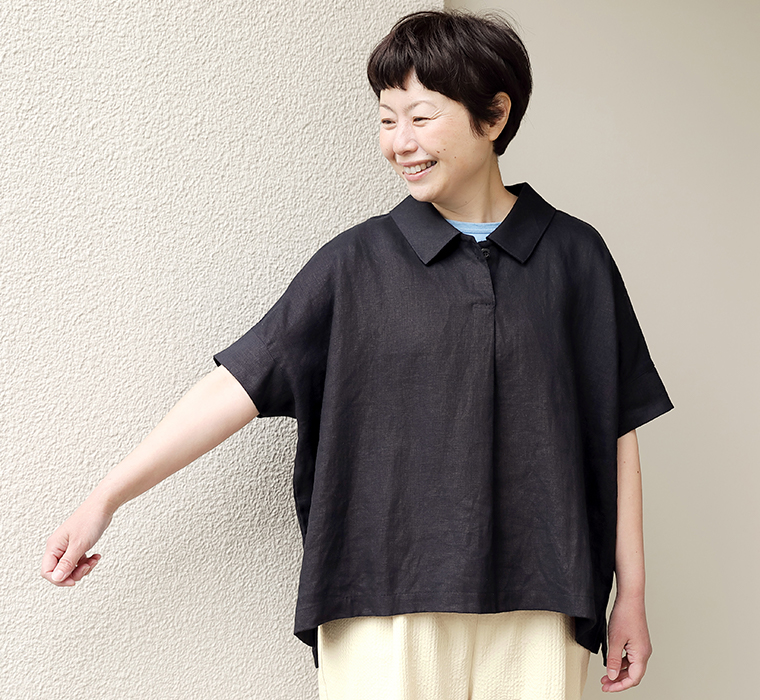 homeworking リネンポロプルオーバー