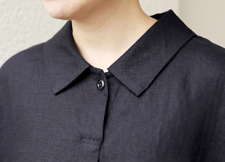 homeworking リネンポロプルオーバー 首元寄り