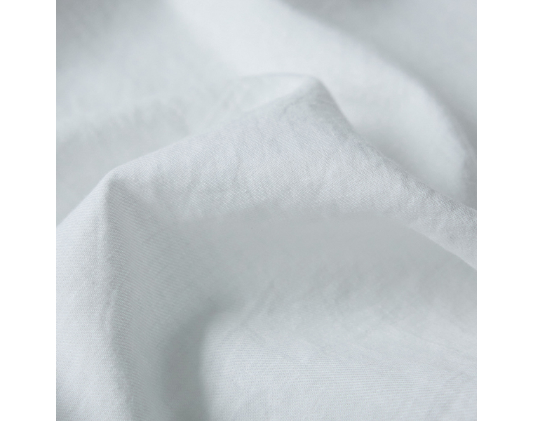 ichi コットンリネン袖リブプルオーバーブラウス ホワイトの生地感がわかる接写