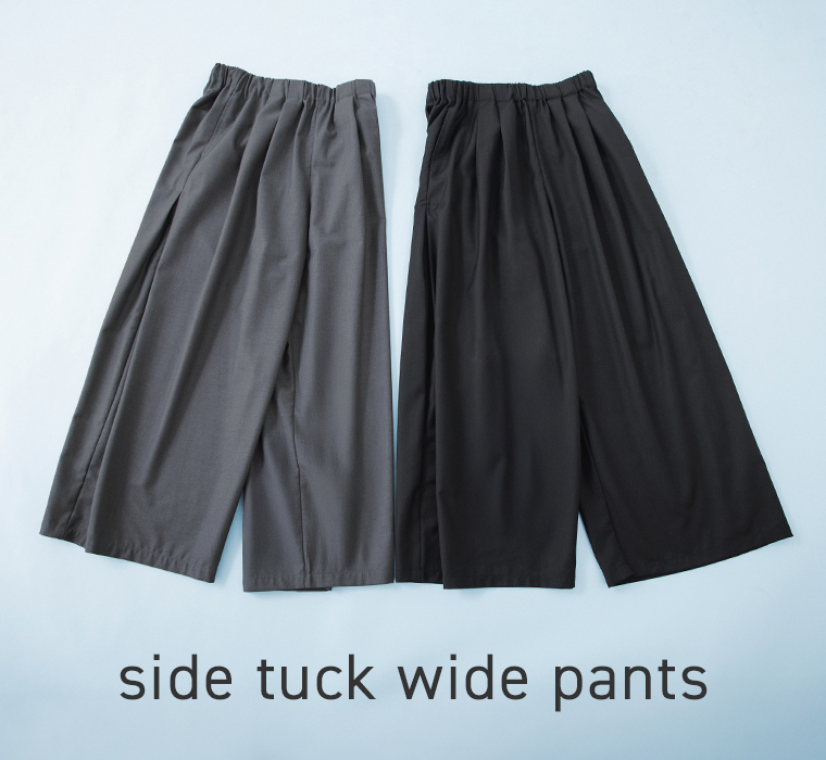 &yarn サイドタックワイドパンツ　置き画像