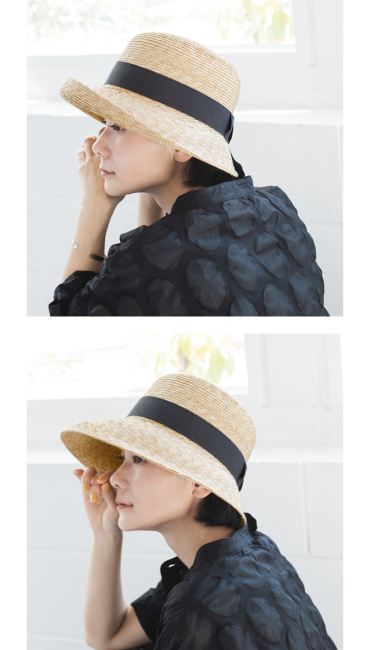 田中帽子店 アベラを被った上半身寄りカット