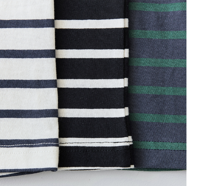 ワイドシルエットボーダーTシャツ3色のカラー比較