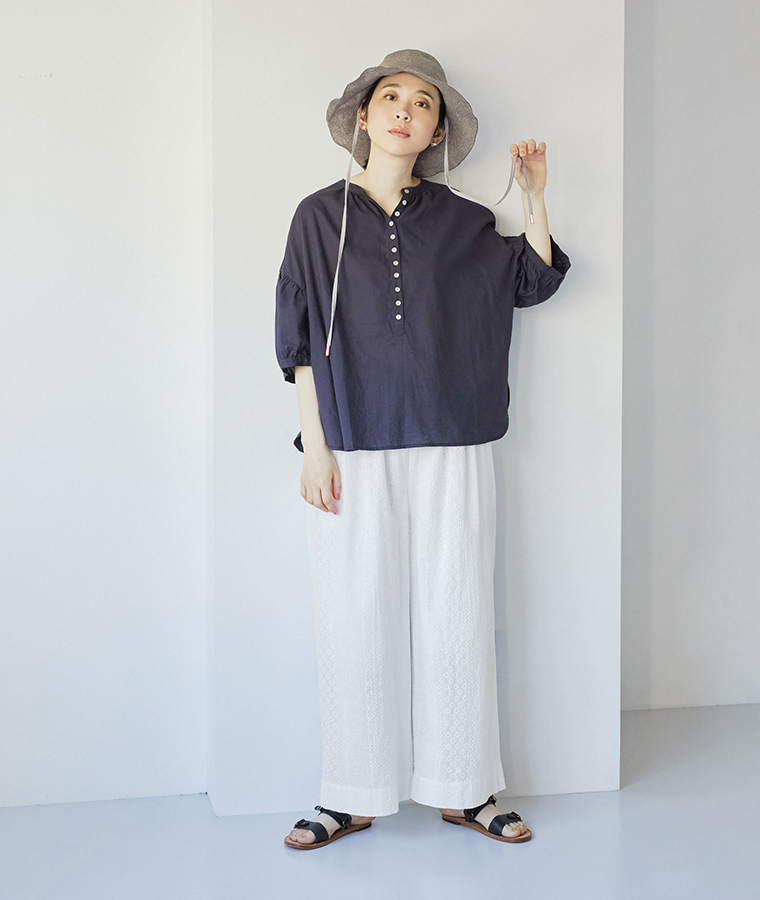 odds PLAIN RIBBON HAT 26'(グレーミックス)着用の全身コーディネート