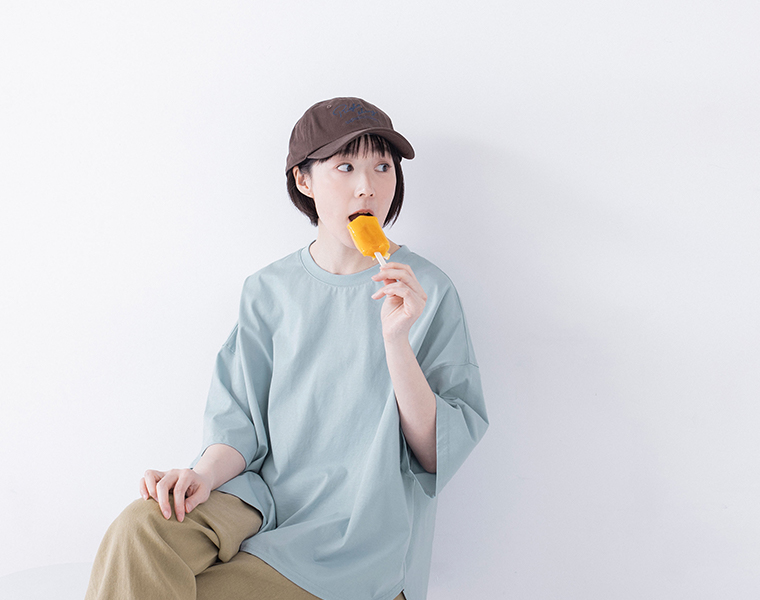 &yarn 接触冷感シルケット裾ラウンドプルオーバー 接触冷感 座りカット