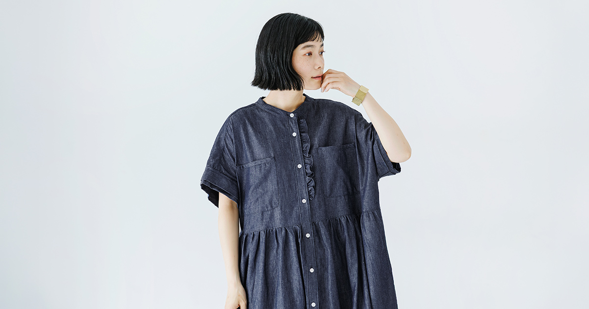 大人らしい雰囲気を持つ【 ubasoku 】控えめフリルのワンピース