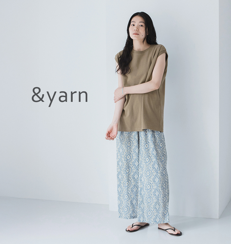 &yarn タイル総柄プリントパンツ