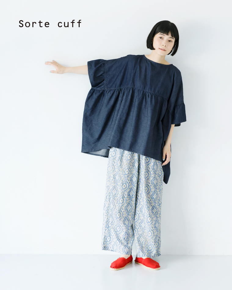 きれいな落ち感とリラックスした着心地【 Sorte cuff 】別注デニムワイドブラウス