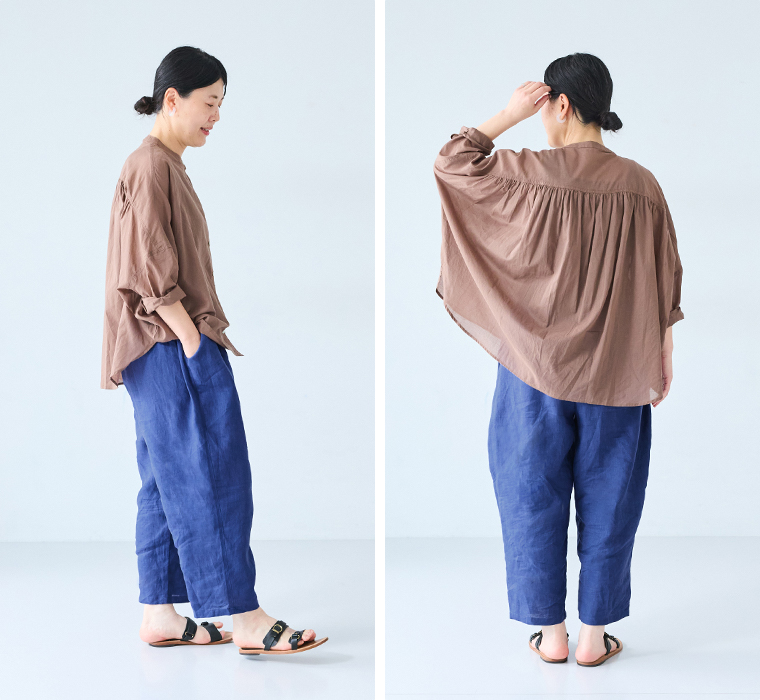 ista-ire よくばりパンツスタッフ着用  160cm以上 ブルーベリー 全身横後ろ