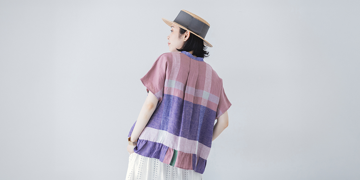 色を楽しむ、夏のパネルチェック【 nop de nod 】 リネンパネル
