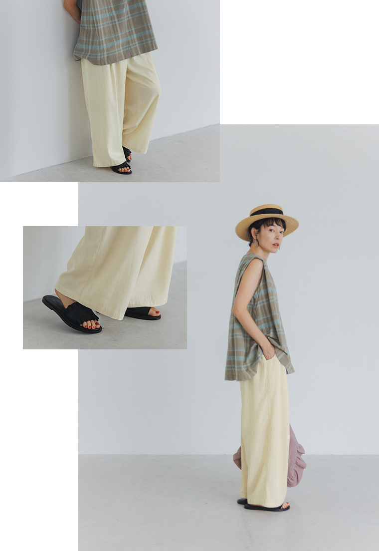 玄長なおこさんコラボパンツ(オフホワイト)着用の詳細カット