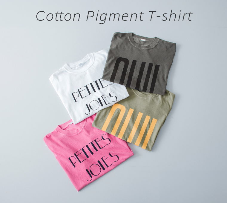 ichi コットンピグメントTシャツ 4型置き画像