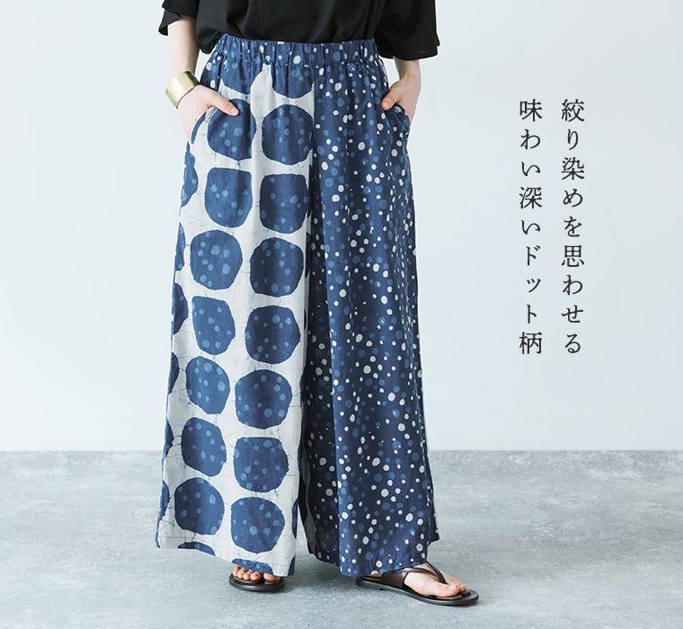ダブドットプリントパンツ 柄のディテール画像