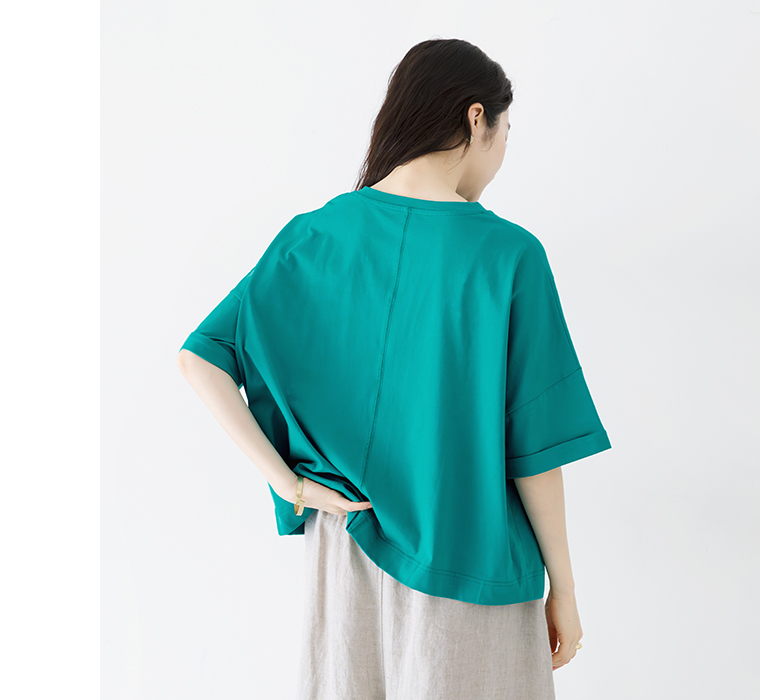 ドライタッチコットンTシャツ スイカを着用したモデルのバックスタイル画像