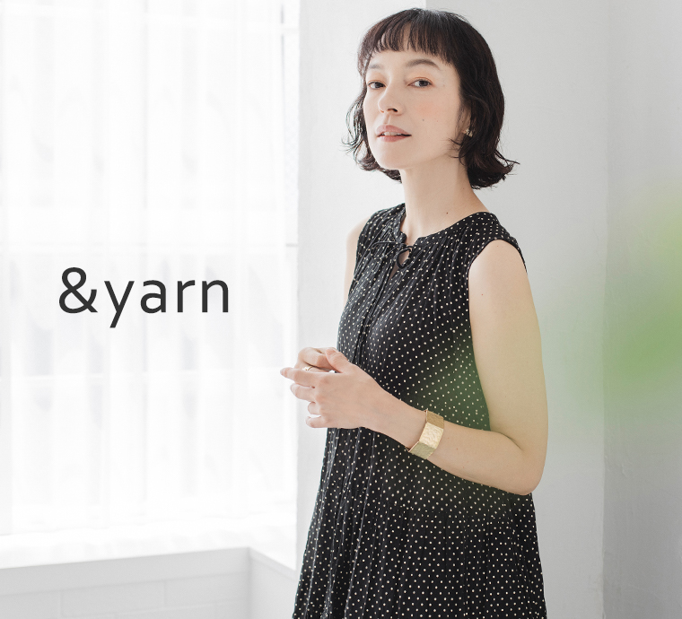&yarn ノースリーブドットワンピース