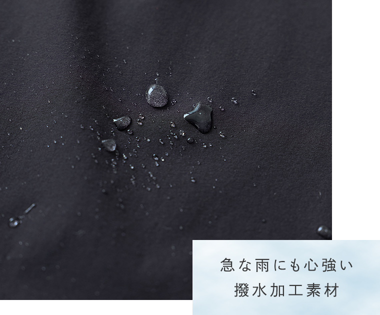 ICE TOUCH薄ハーフスリーブボックスシャツの撥水加工がわかる生地のディテール画像