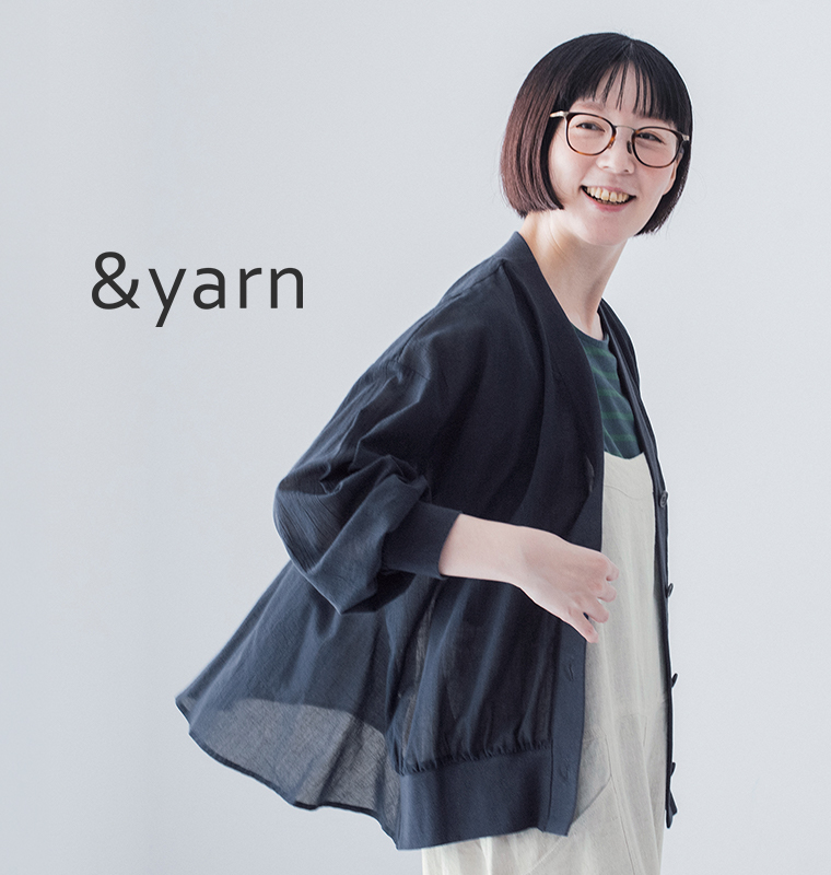 &yarn コットンシアーVネックカーディガン
