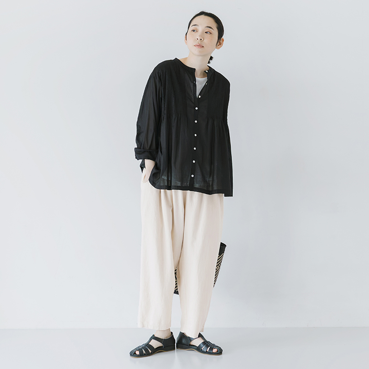 ista-ire コットンリネンデニムよくばりパンツ キナリ