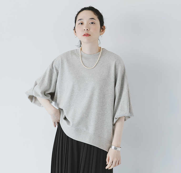 &yarn 袖バルーン裏毛プルオーバー