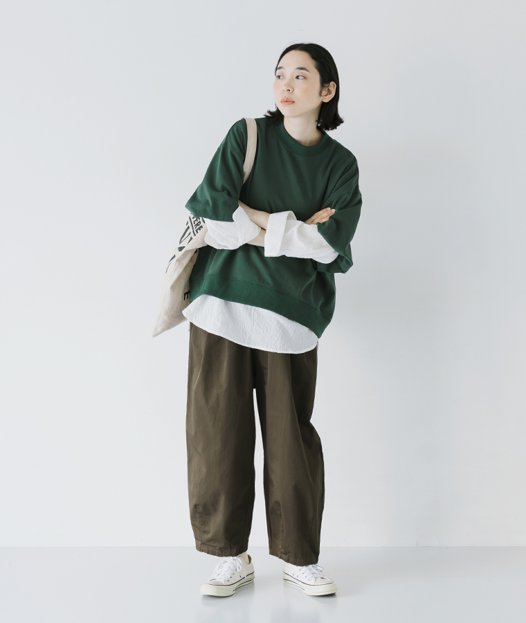 &yarn 袖バルーン裏毛プルオーバー 全身前