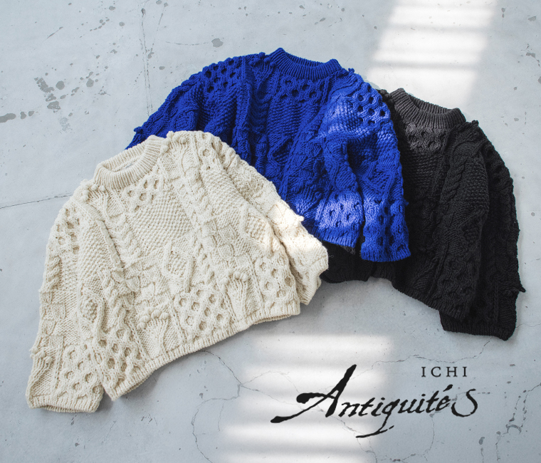 ICHI Antiquites ウールペルーハンドニットプルオーバー
