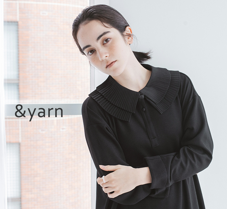 &yarn 襟プリーツワンピース