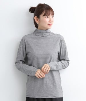 ハイネックベア天竺(ボーダー-ONESIZE)