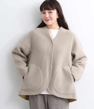 Wフェイスハーフコート(ベージュ×イエロー-ONESIZE)